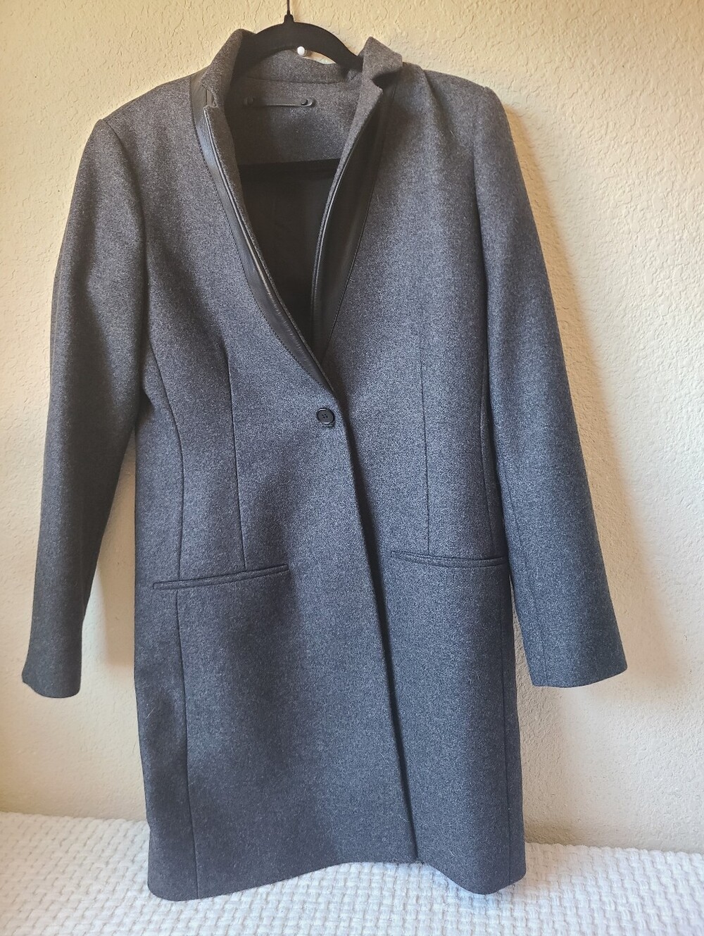 AllSaints Lorie Wool Coat Dark Black Gray Women's Size 6